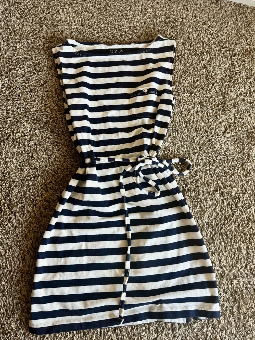 J crew striped mini dress 100% Cotton